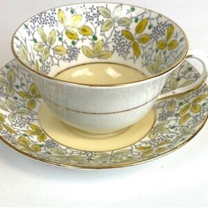 Rosina Yellow Bone China Teacup and Saucer, Made in England